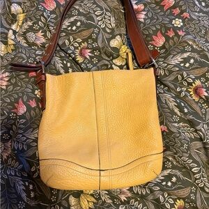 Vintage Coach Yellow Leather Shoulder Bag